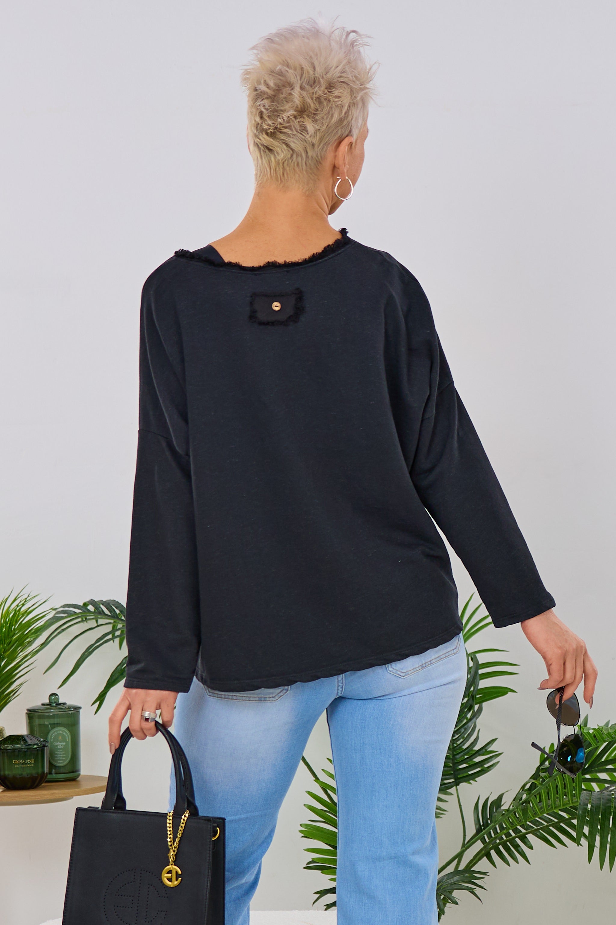 Sweaty mit glänzendem Abschluss, schwarz