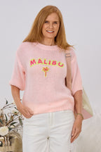 Kurzarm Strickpulli MALIBU, rosa