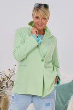 Langer, lässiger Blazer, mint