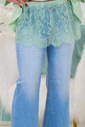 Blusenrock aus Spitze, mint