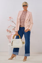 Zwei-Reihiger Blazer, blass rosa