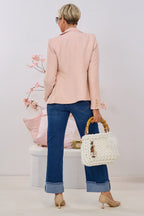 Zwei-Reihiger Blazer, blass rosa