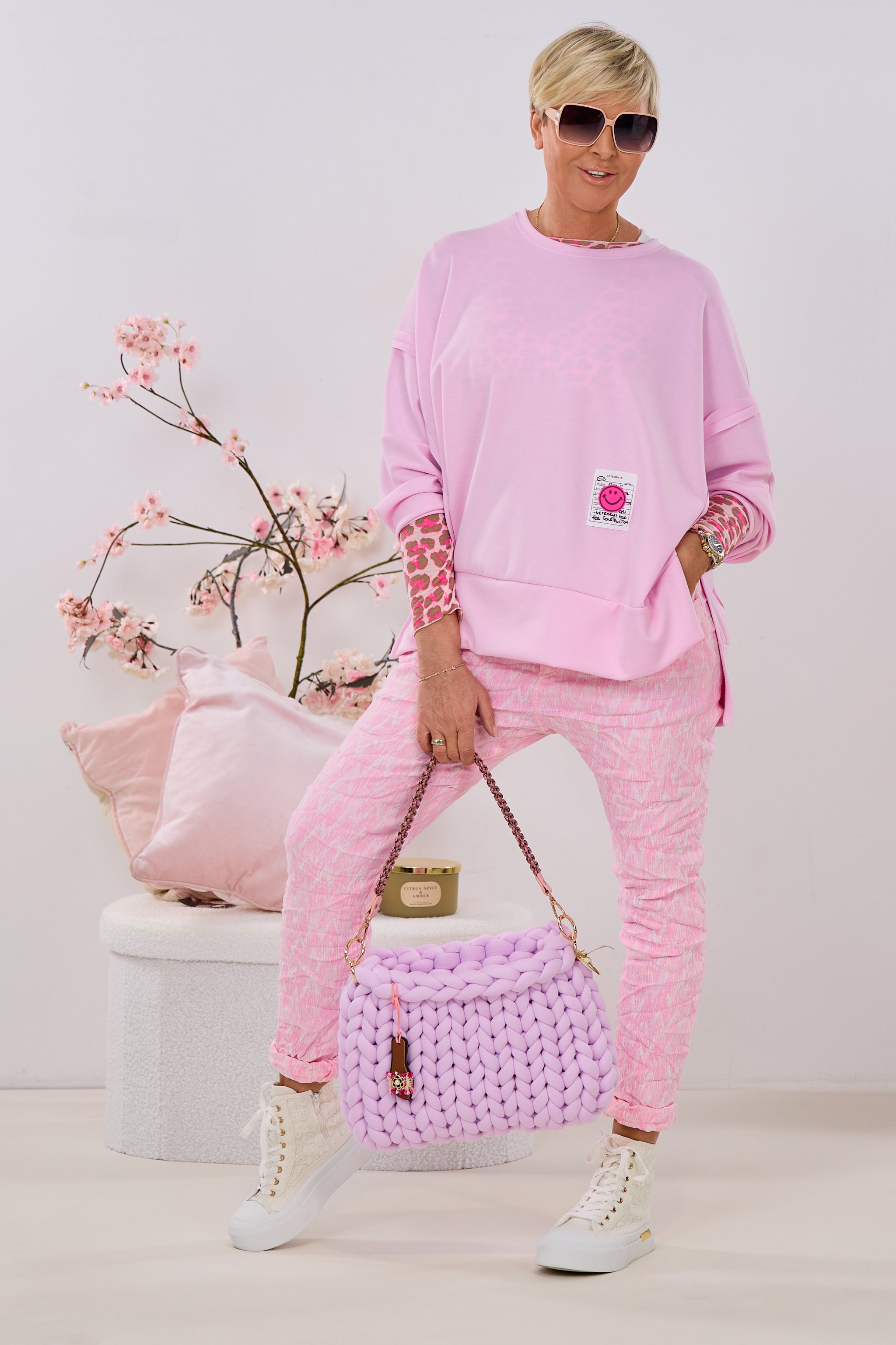 Cozy Sweaty mit außenliegenden Nähten, rosa