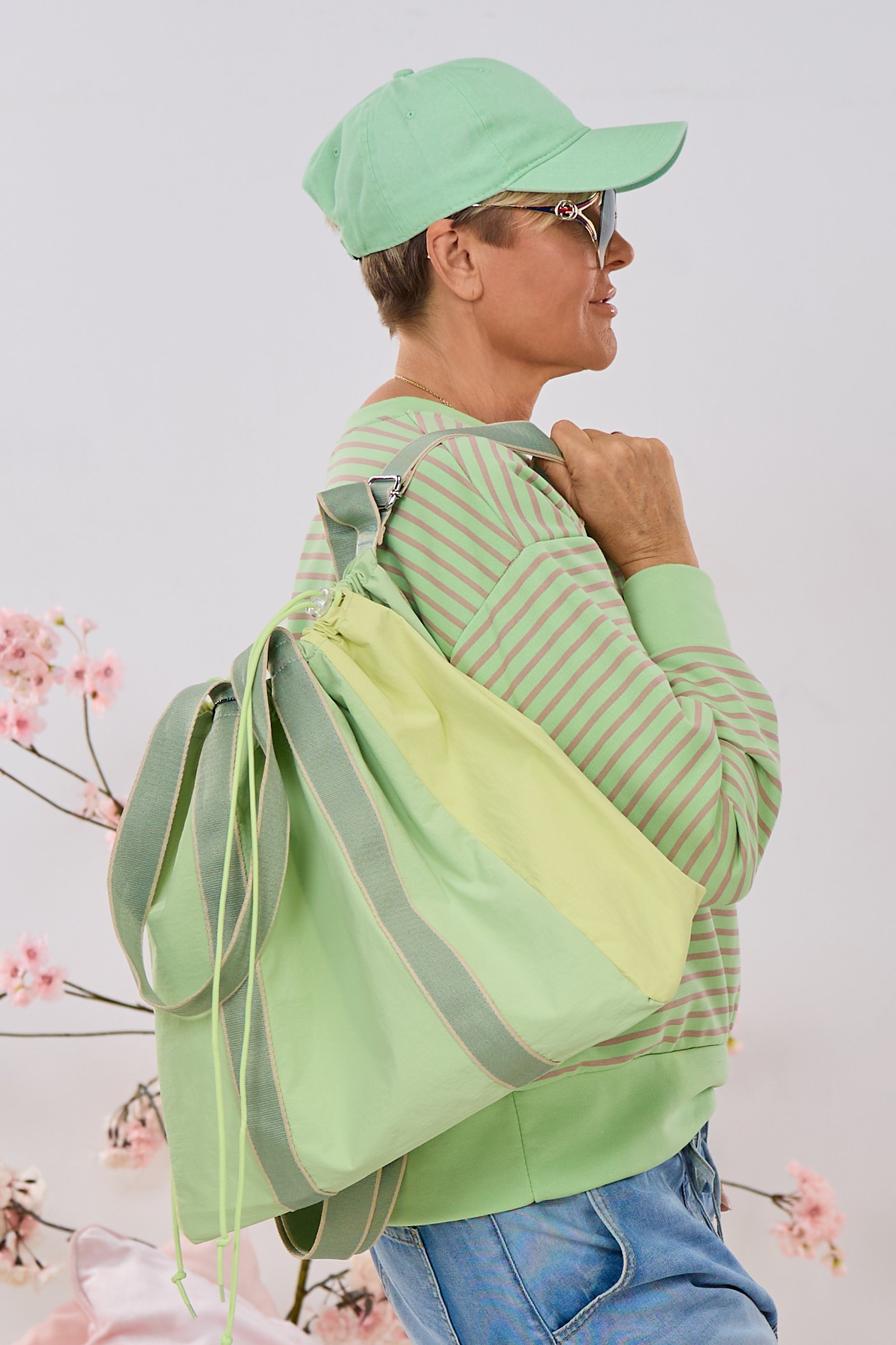 großer Shopper/Rucksack, lindgrün-kiwi