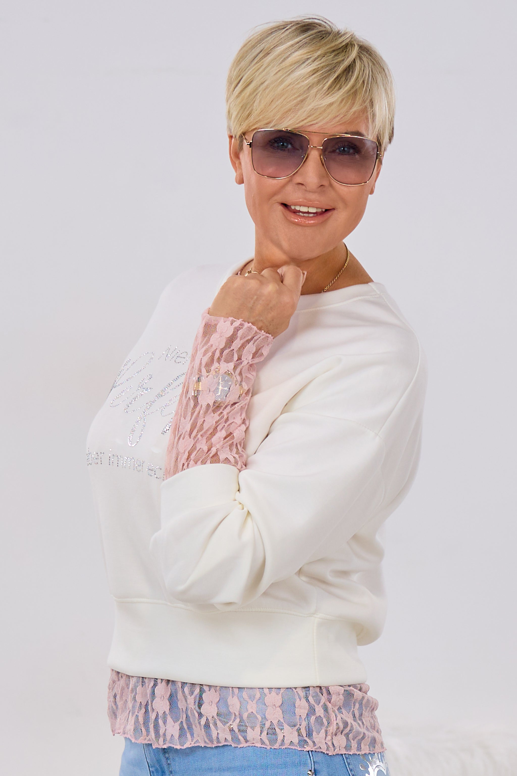 Cozy-Shirt NIEMALS PERFEKT, ecru