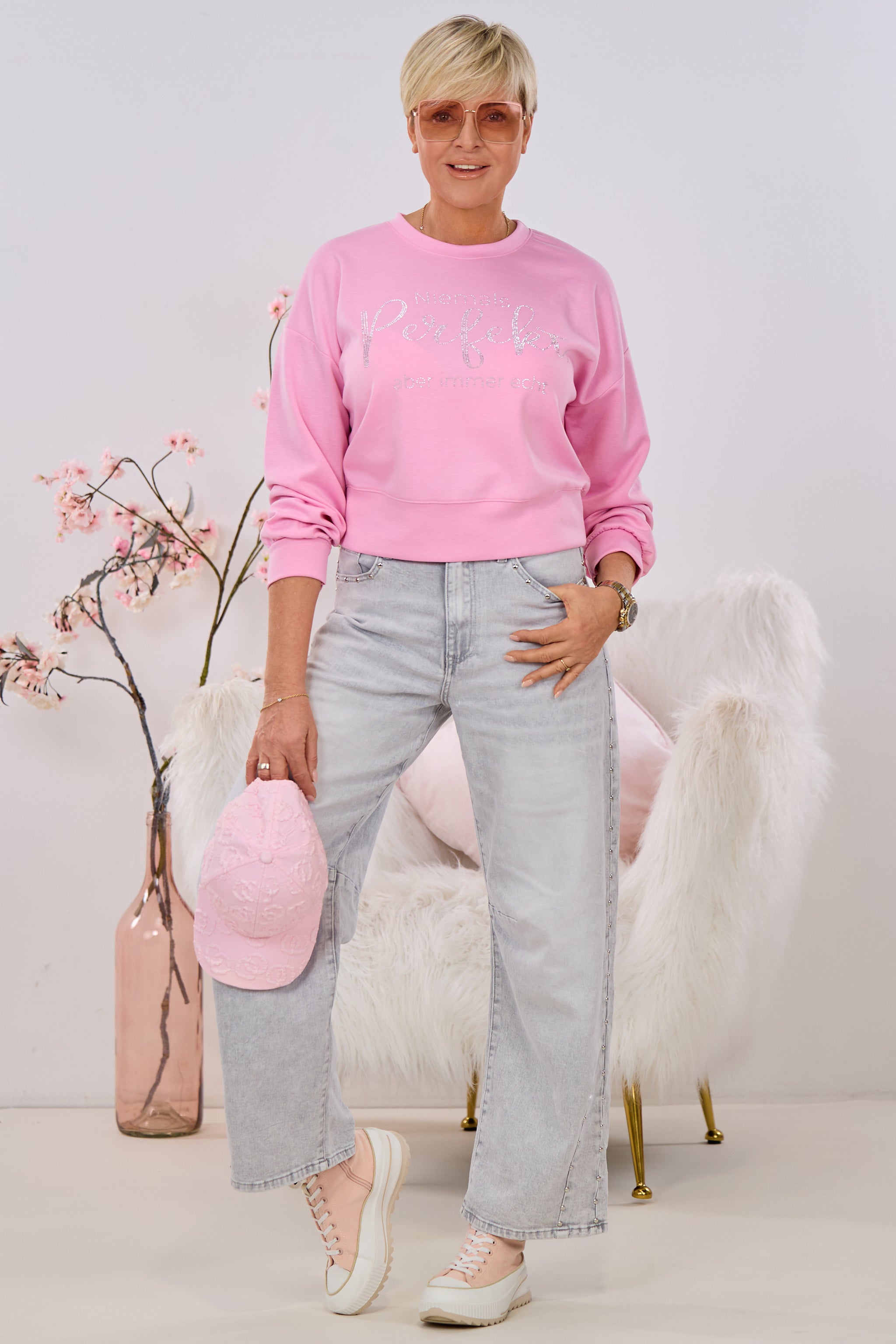 Cozy-Shirt NIEMALS PERFEKT, rosa