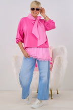 Sweatshirt mit großer Schleife, pink