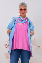 Leichter Parka DON'T WORRY BE HAPPY, hellblau