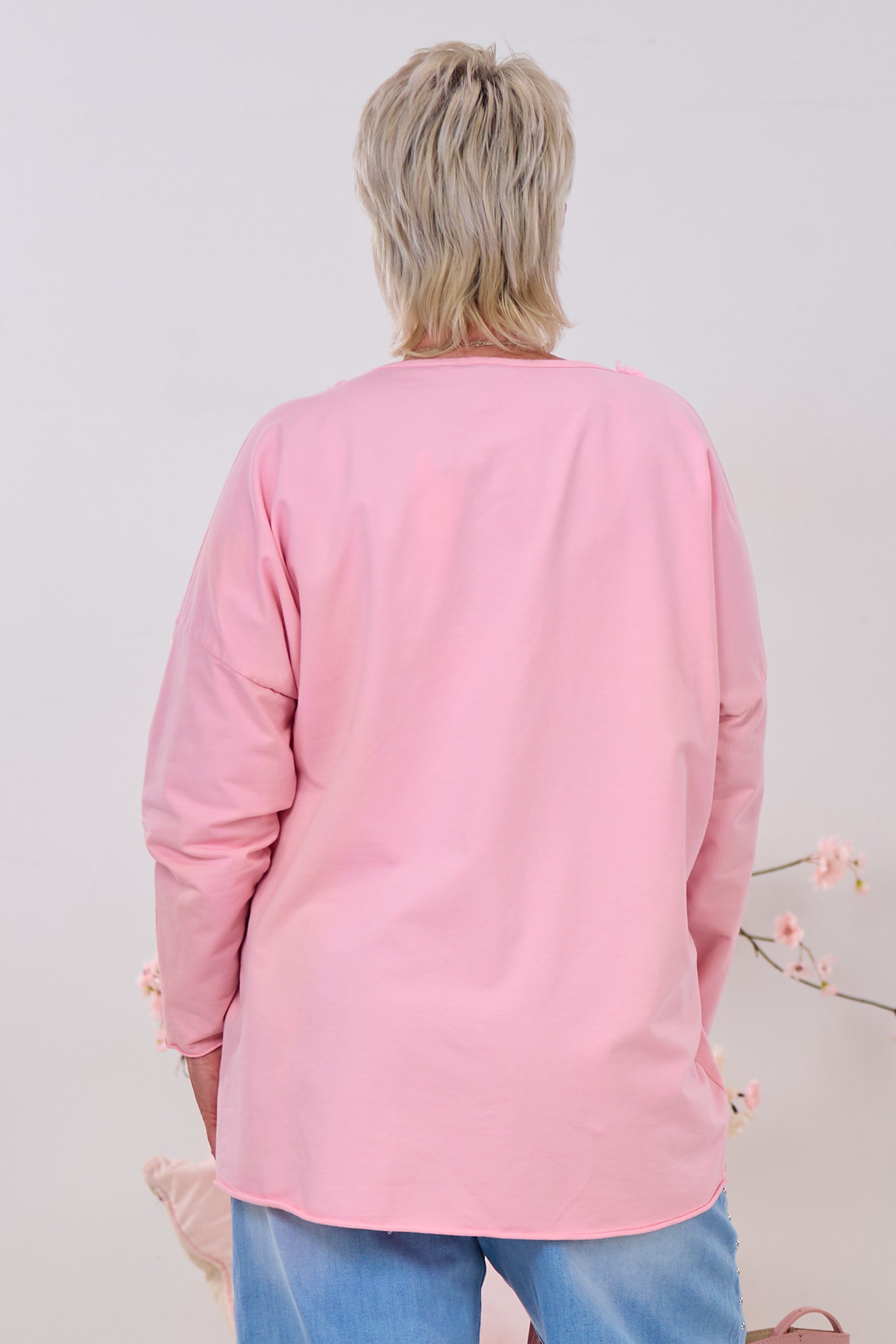 Oversized Shirt mit NYC-Print, rosa