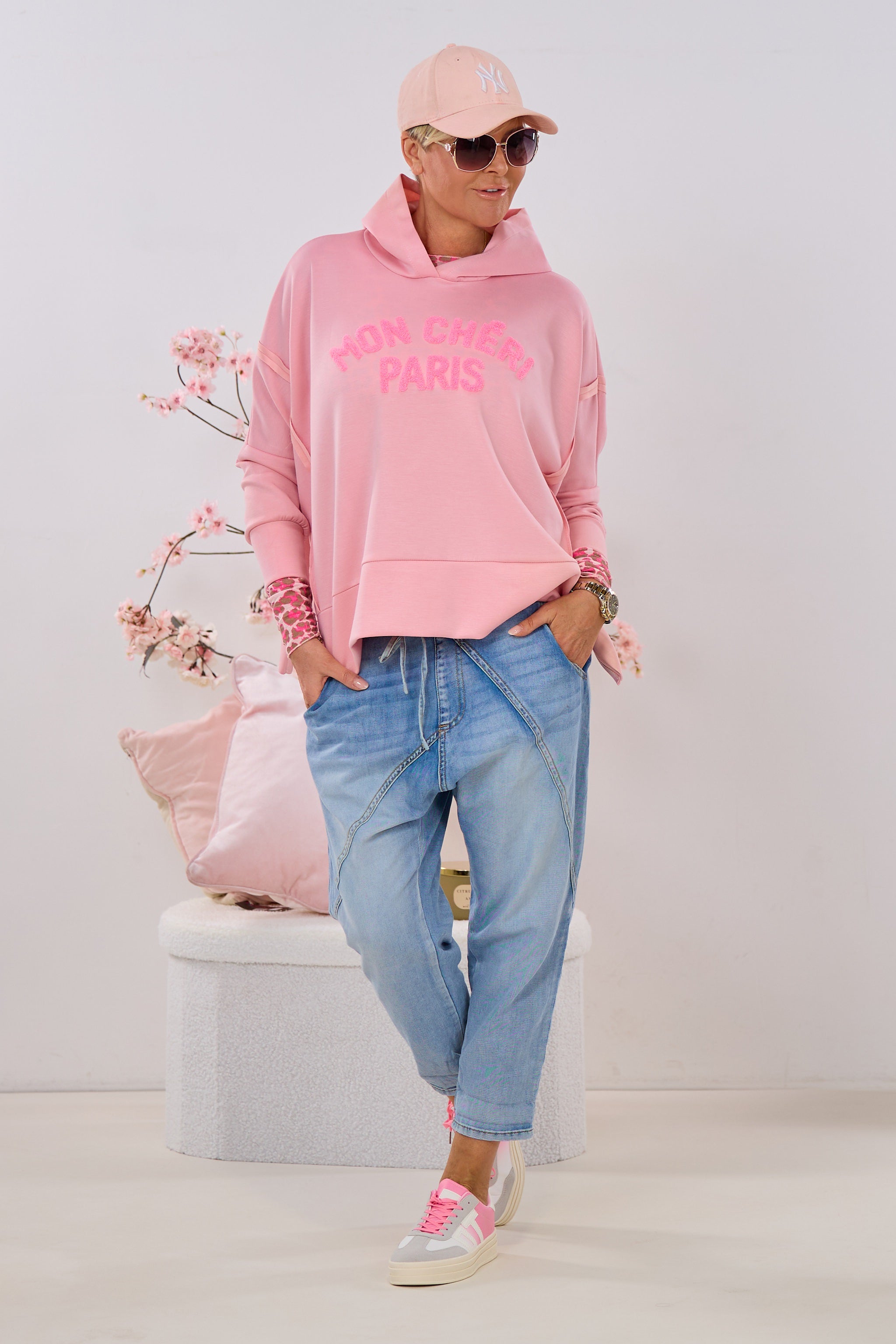Cozy Hoodie MON CHÉRI PARIS, altrosa-neon pink