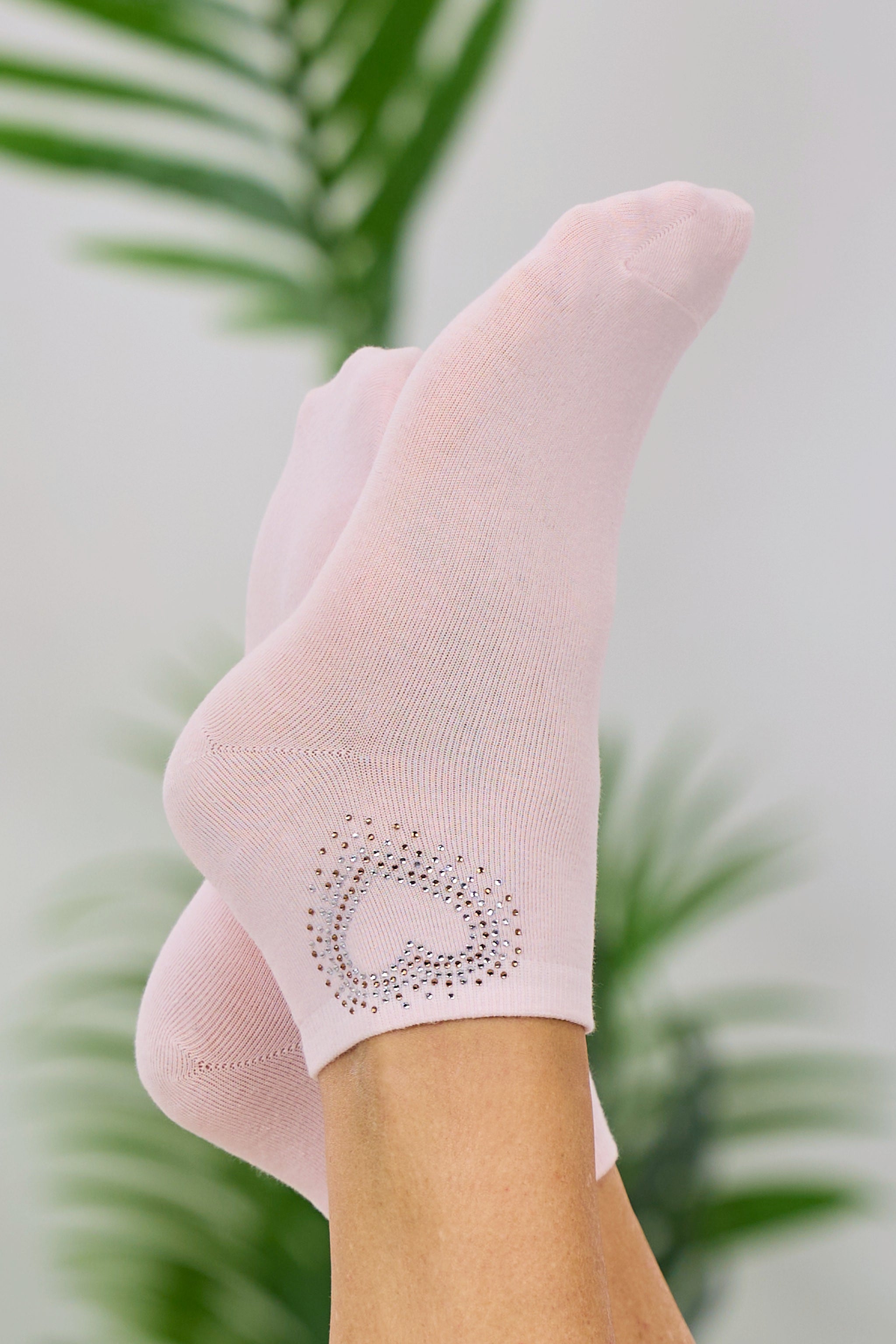 Söckchen mit Glitzersteinchen, rosa