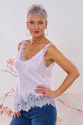 Viscose-Top mit Spitze, flieder