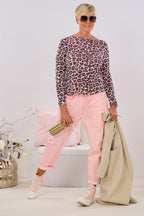 transparentes Longsleeve, leo-rosa