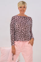 transparentes Longsleeve, leo-rosa