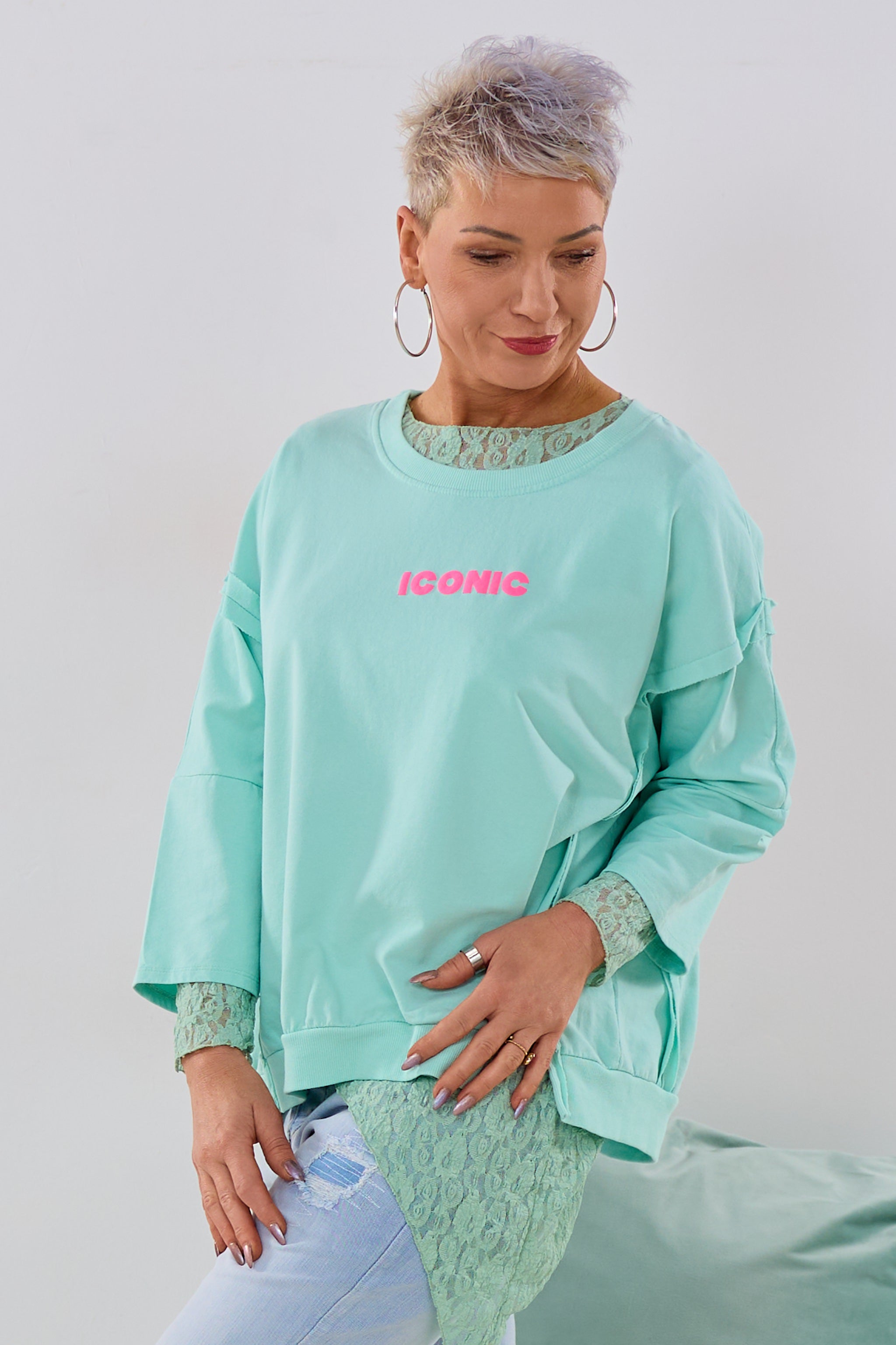 Sweaty ICONIC mit außenliegenden Nähten, mint