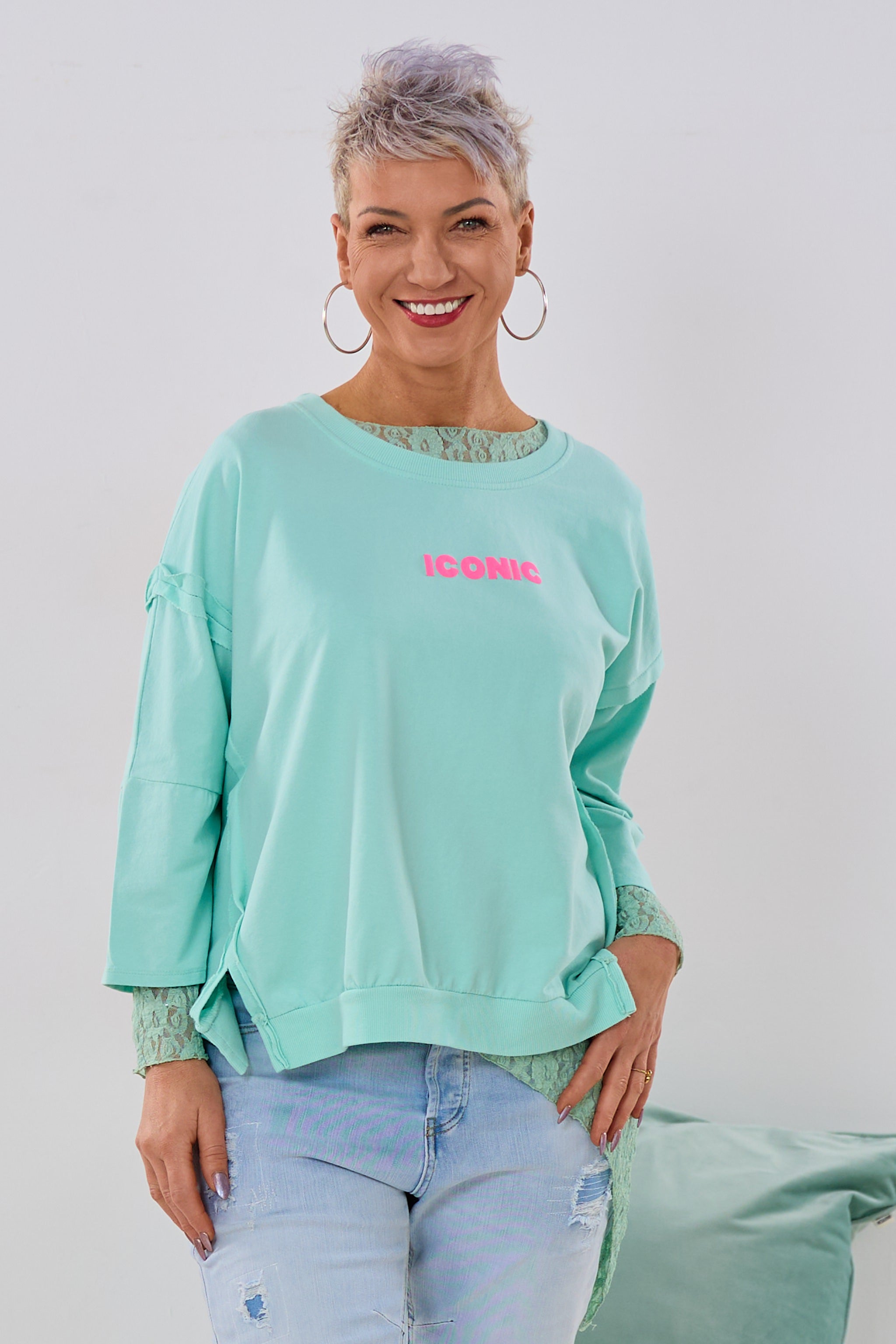 Sweaty ICONIC mit außenliegenden Nähten, mint