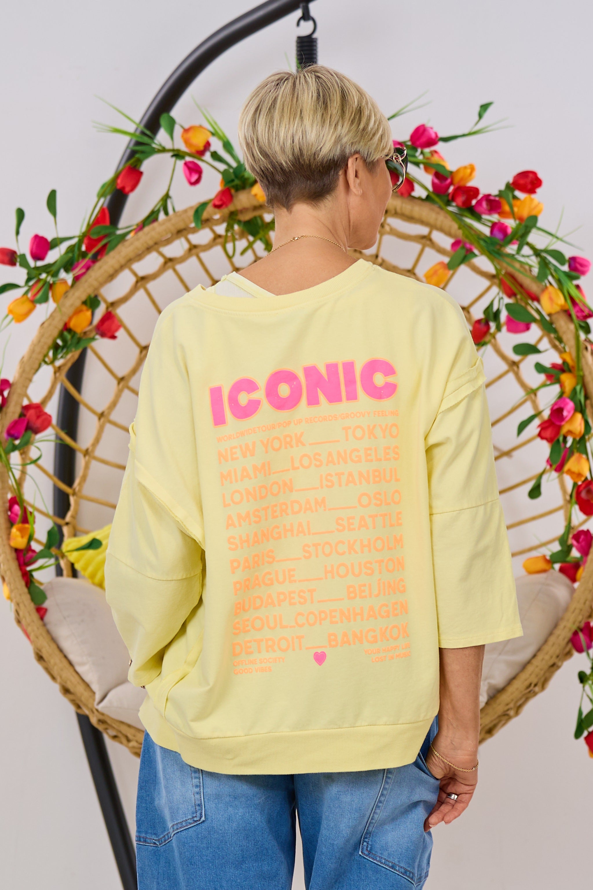 Sweaty ICONIC mit außenliegenden Nähten, gelb