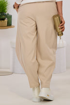 Hose mit Überschlägen, beige