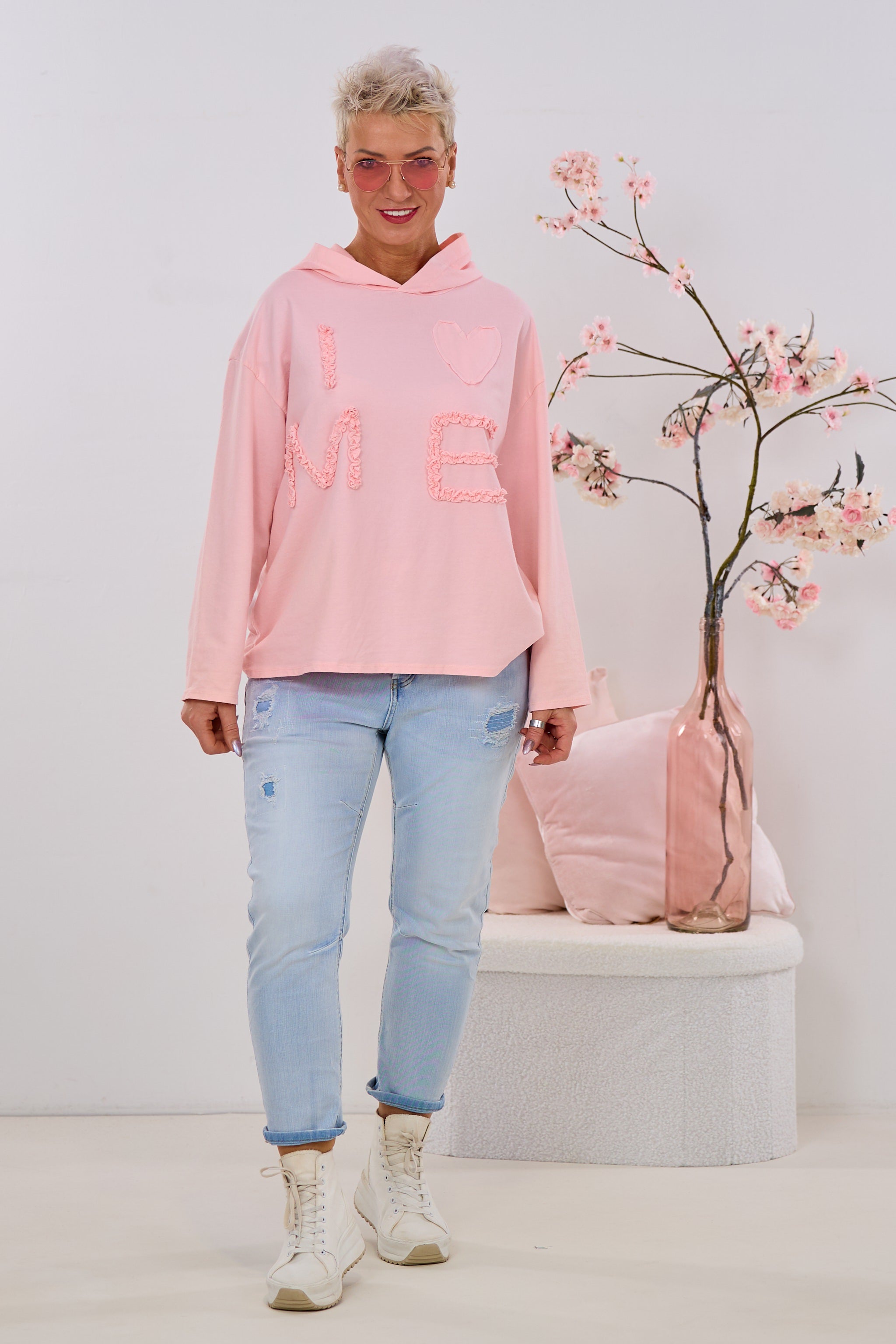 Hoodie I LOVE ME, rosa