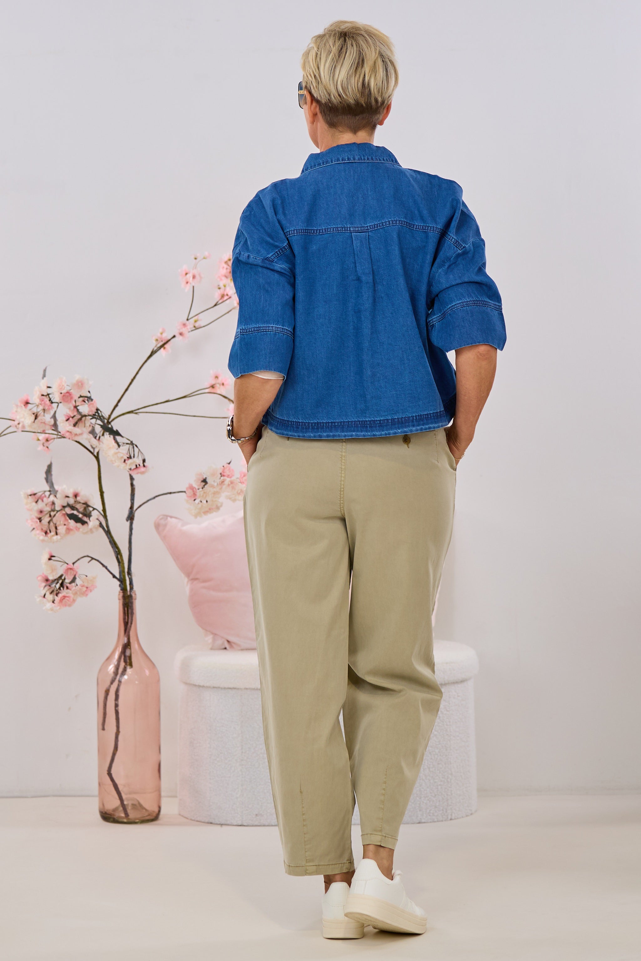 Jeanshemd mit kurzen Ärmeln, denim