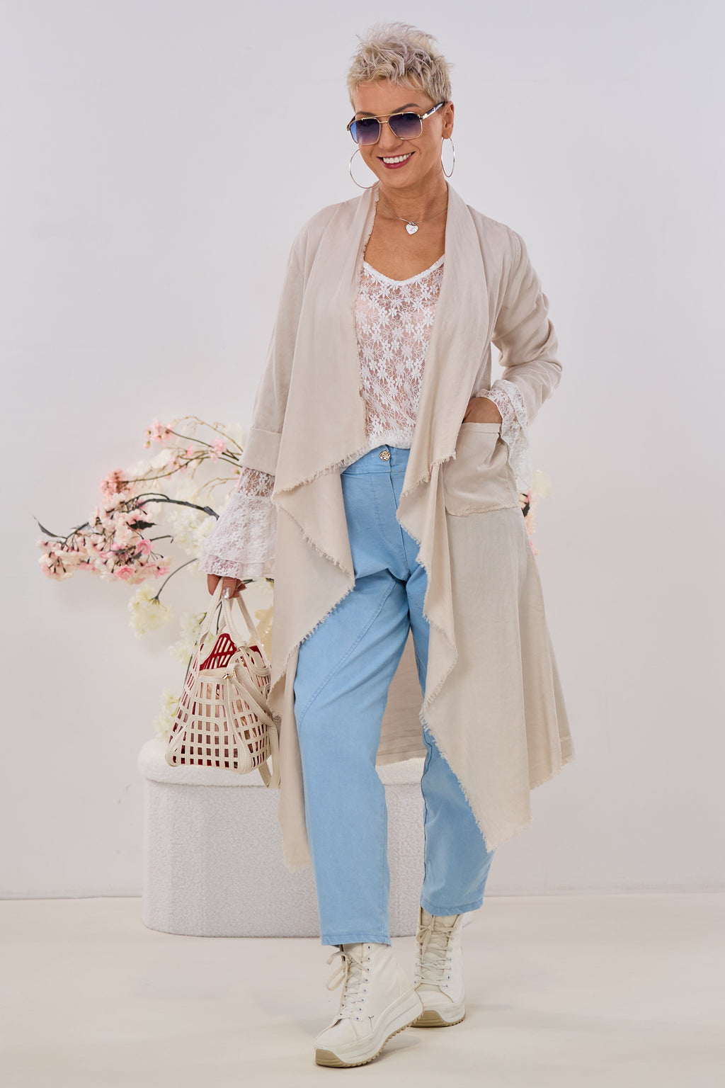 Longjacke - uni, beige