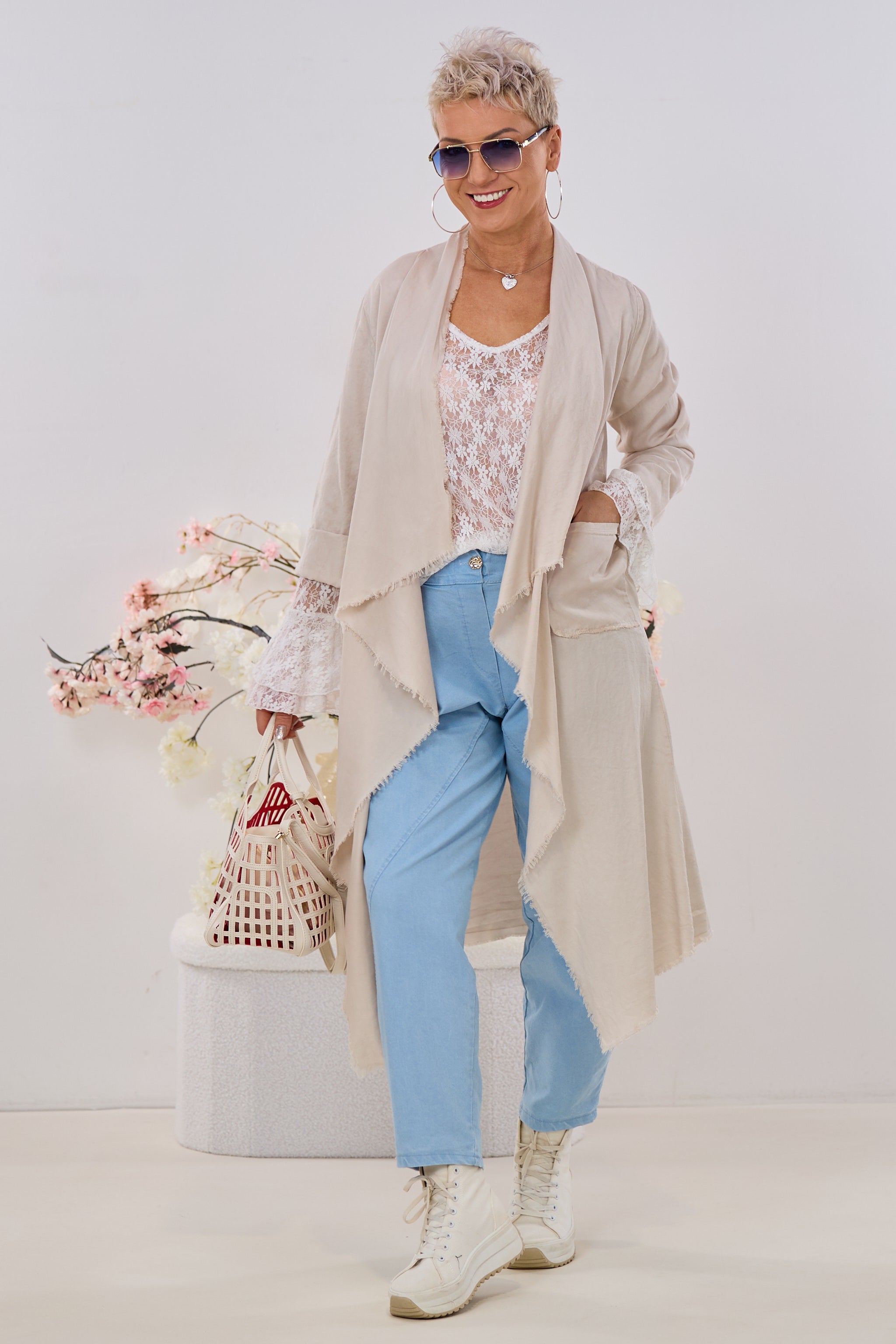 Longjacke - uni, beige