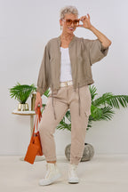 Leichter Blouson mit Kordelzug, schlamm
