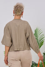 Leichter Blouson mit Kordelzug, schlamm