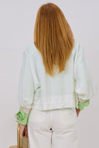 Lightweight jacket with drawstring, ecru-beige