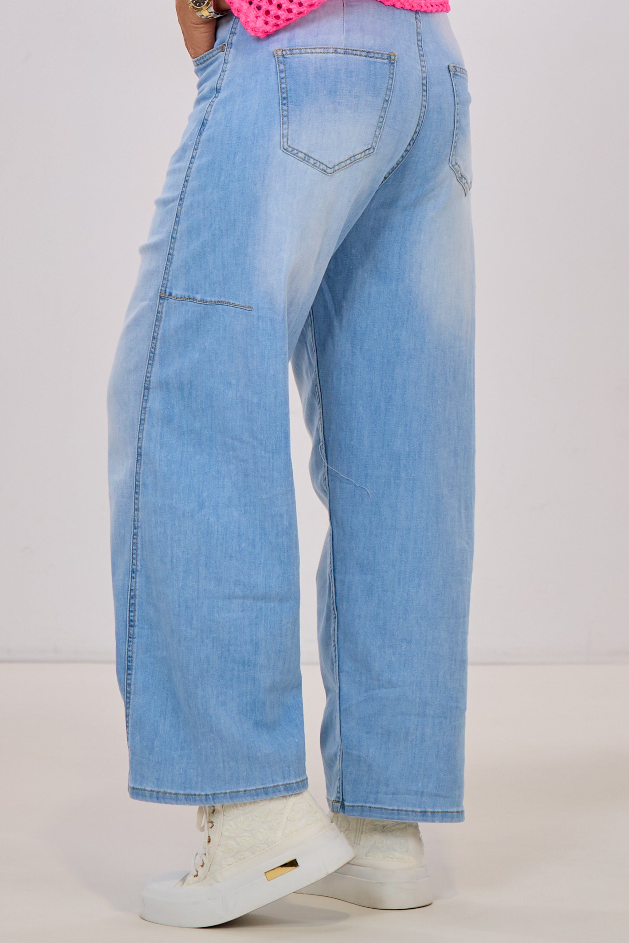 Jeans mit weiten Beinen, hell denim