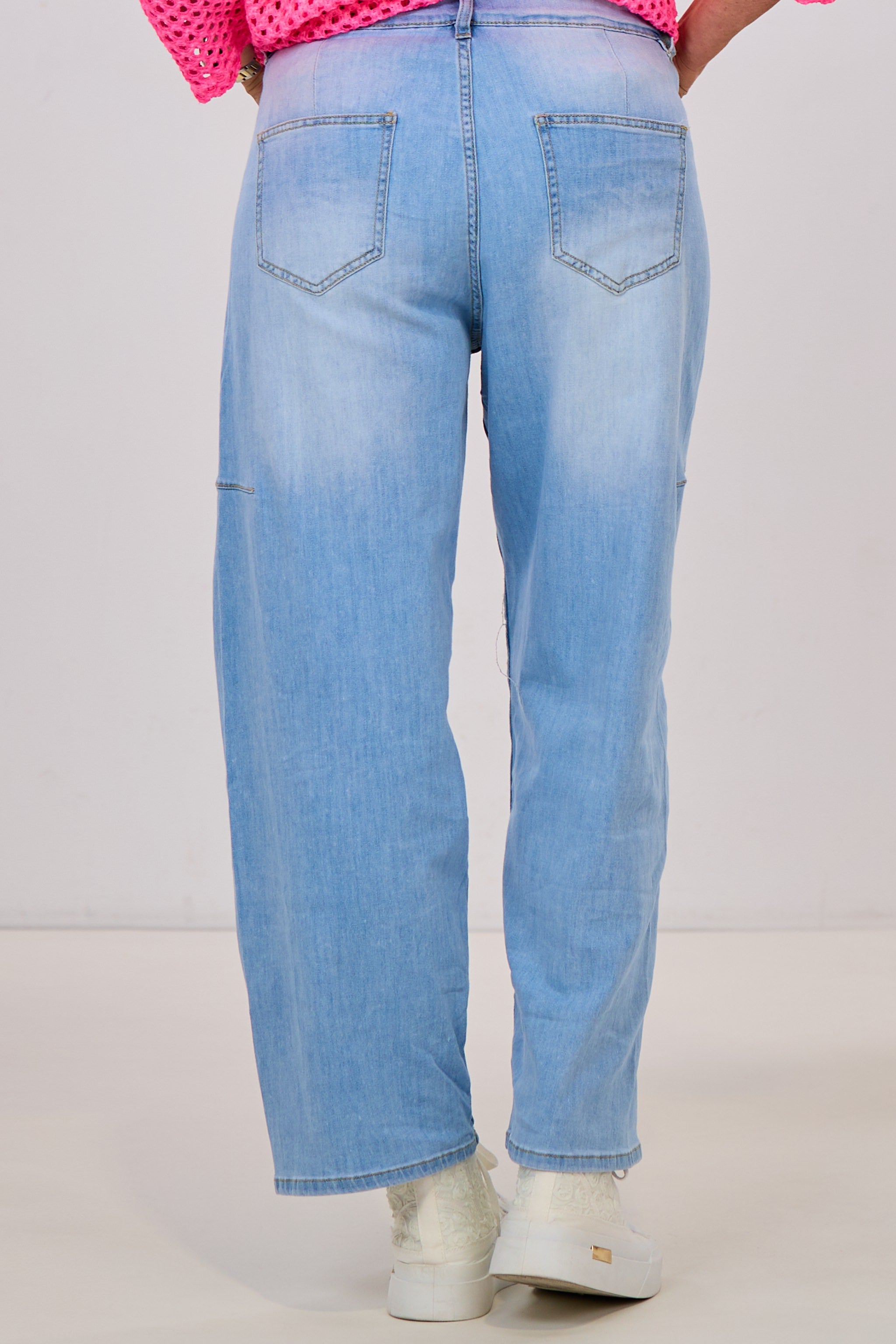 Jeans mit weiten Beinen, hell denim