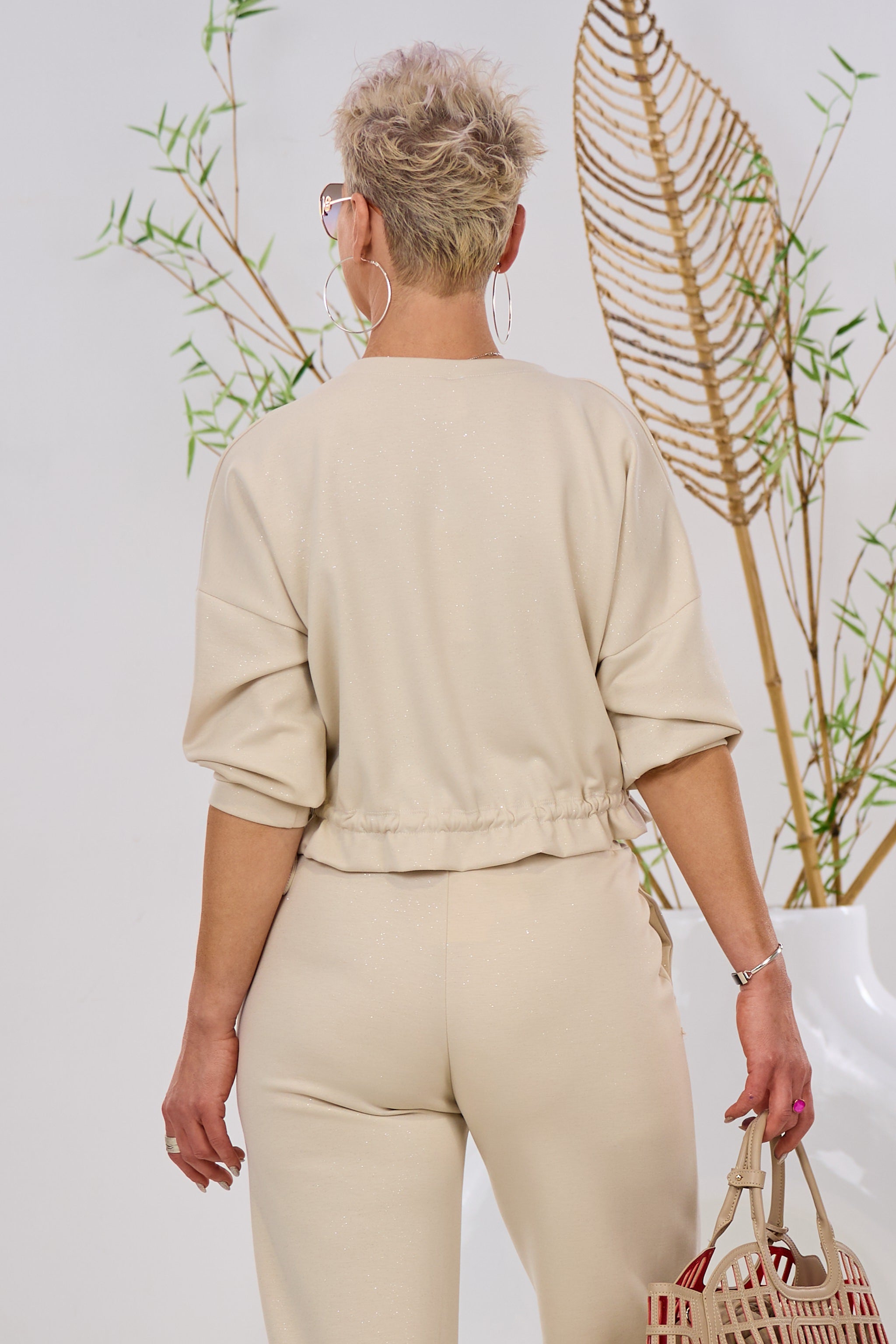 Cozy Sweaty mit Glitzer, beige