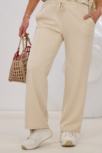 Cozy Hose mit Glitzer, beige