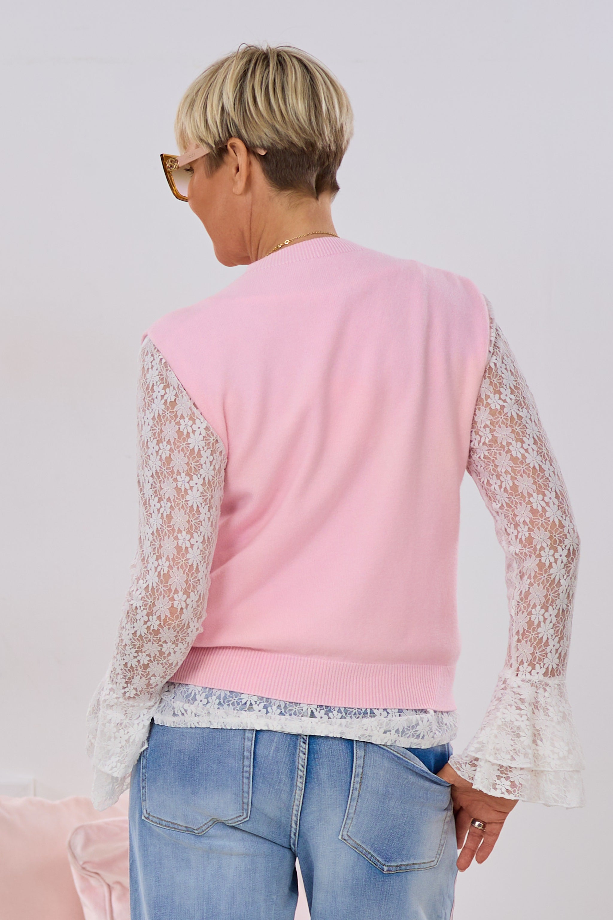 Feinstrick Pullunder, rosa