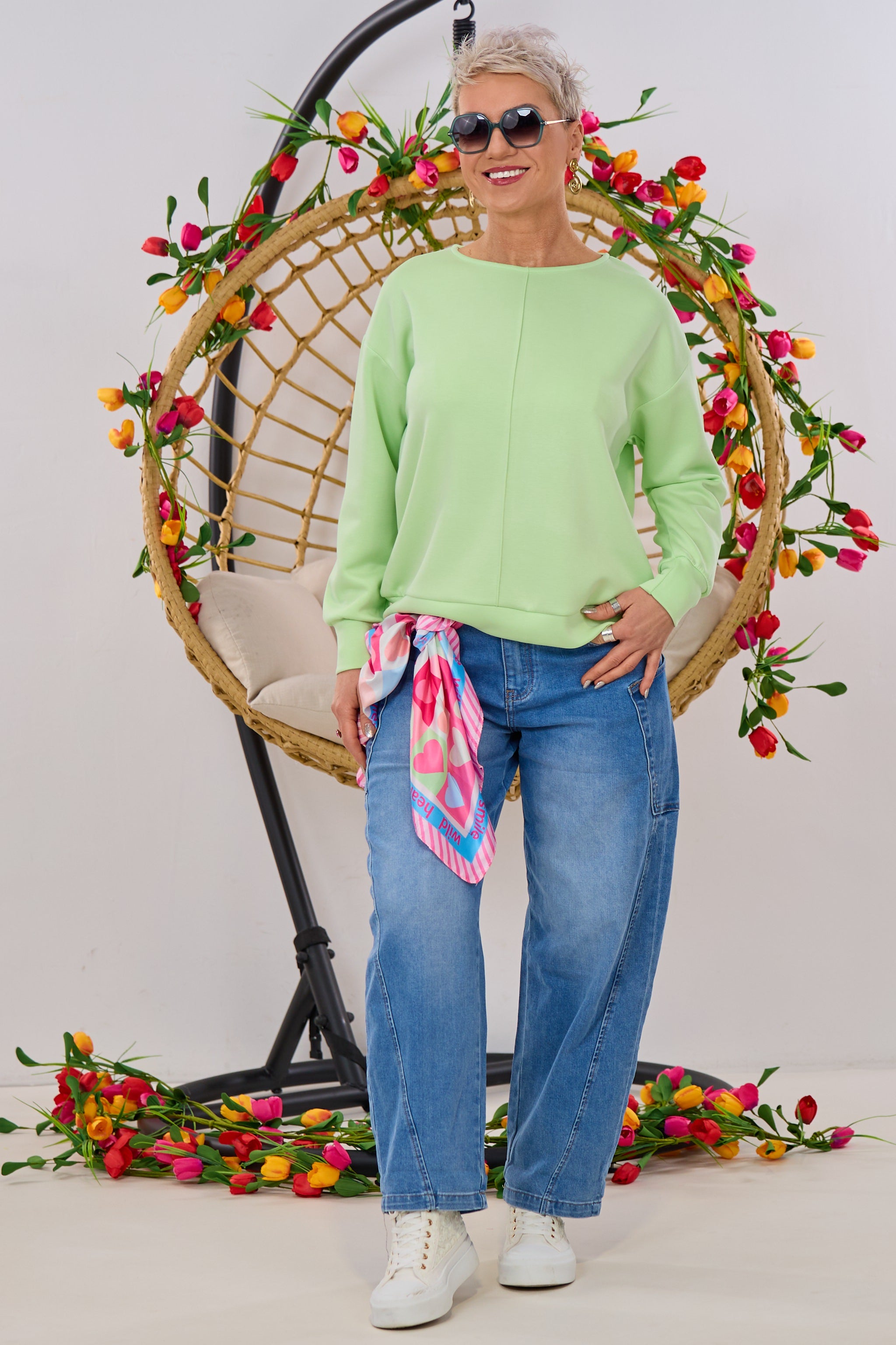 Cozy Shirt mit Mittelnaht, lindgrün