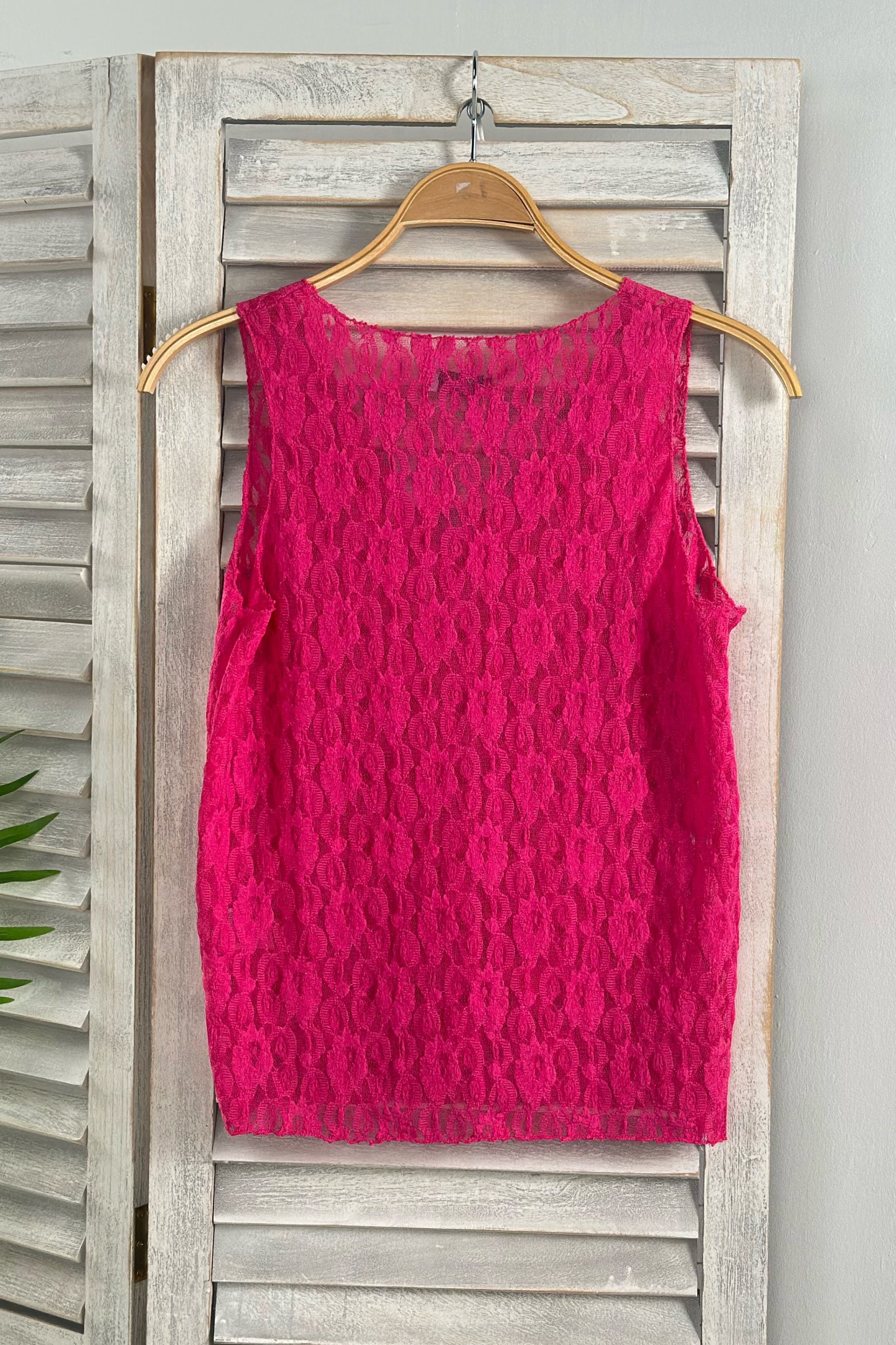 Spitzen-Top, fuchsia