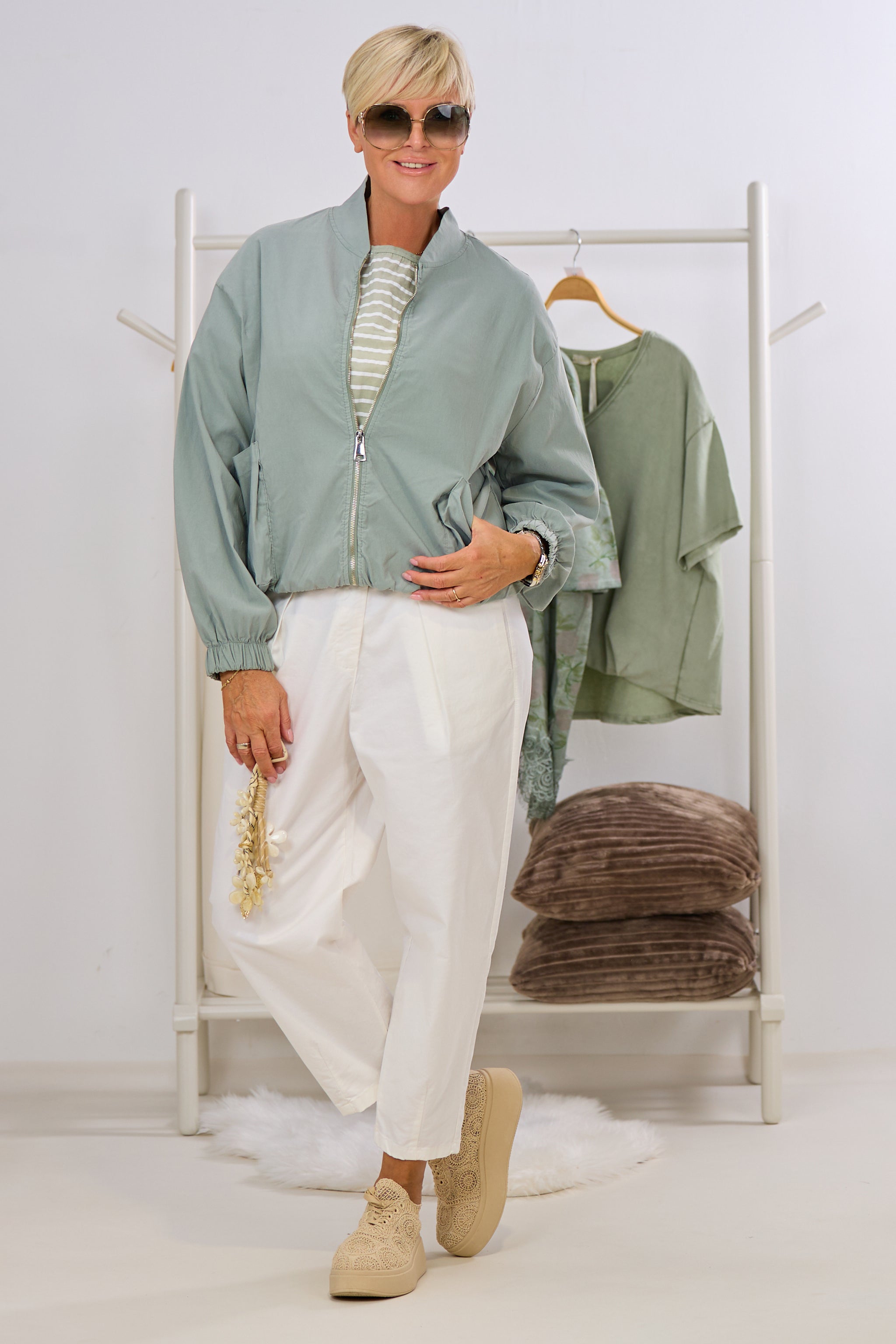 7/8 Jeans im Balloon-Style, ecru