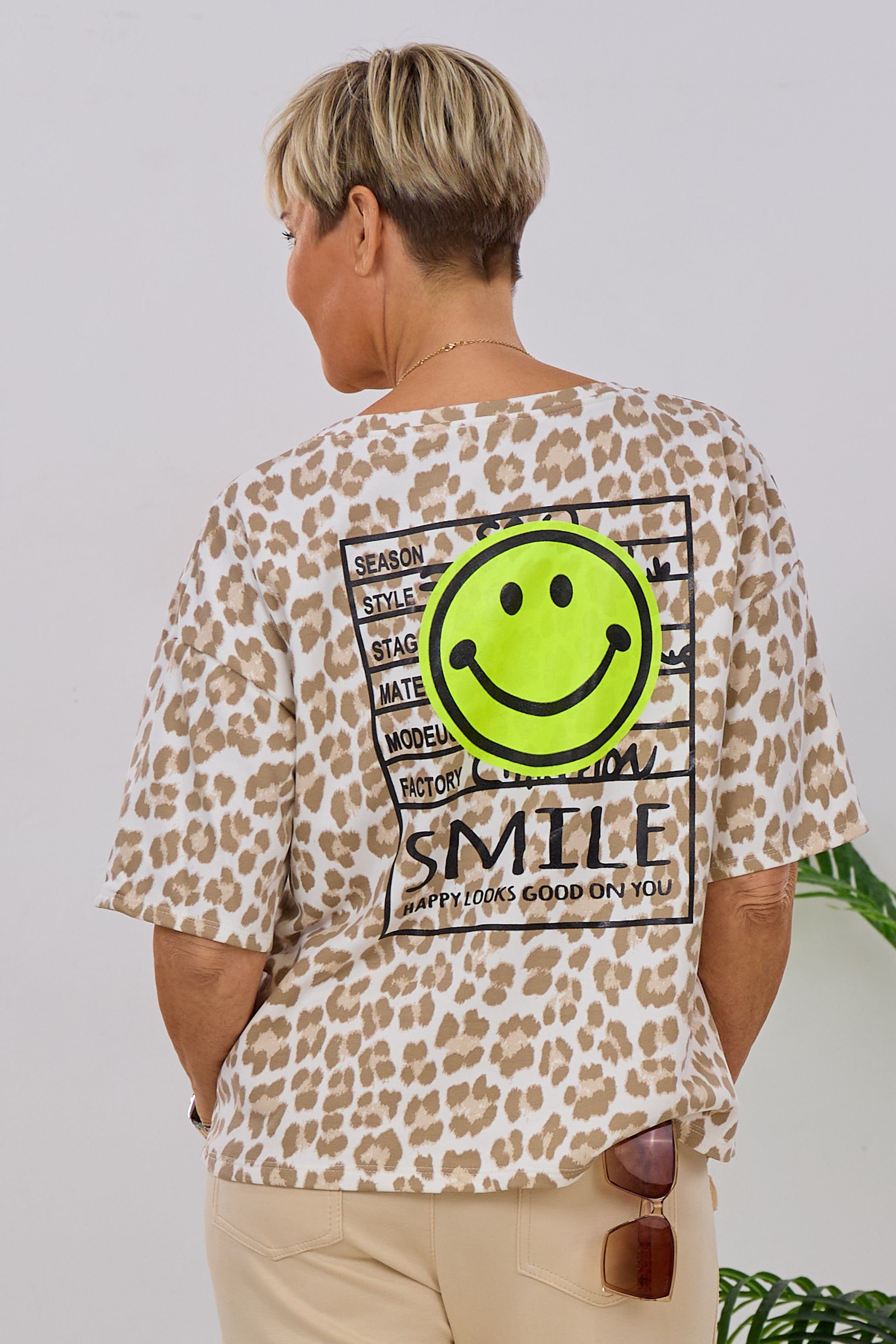 kurzarm Sweaty SMILE, leo-neongelb