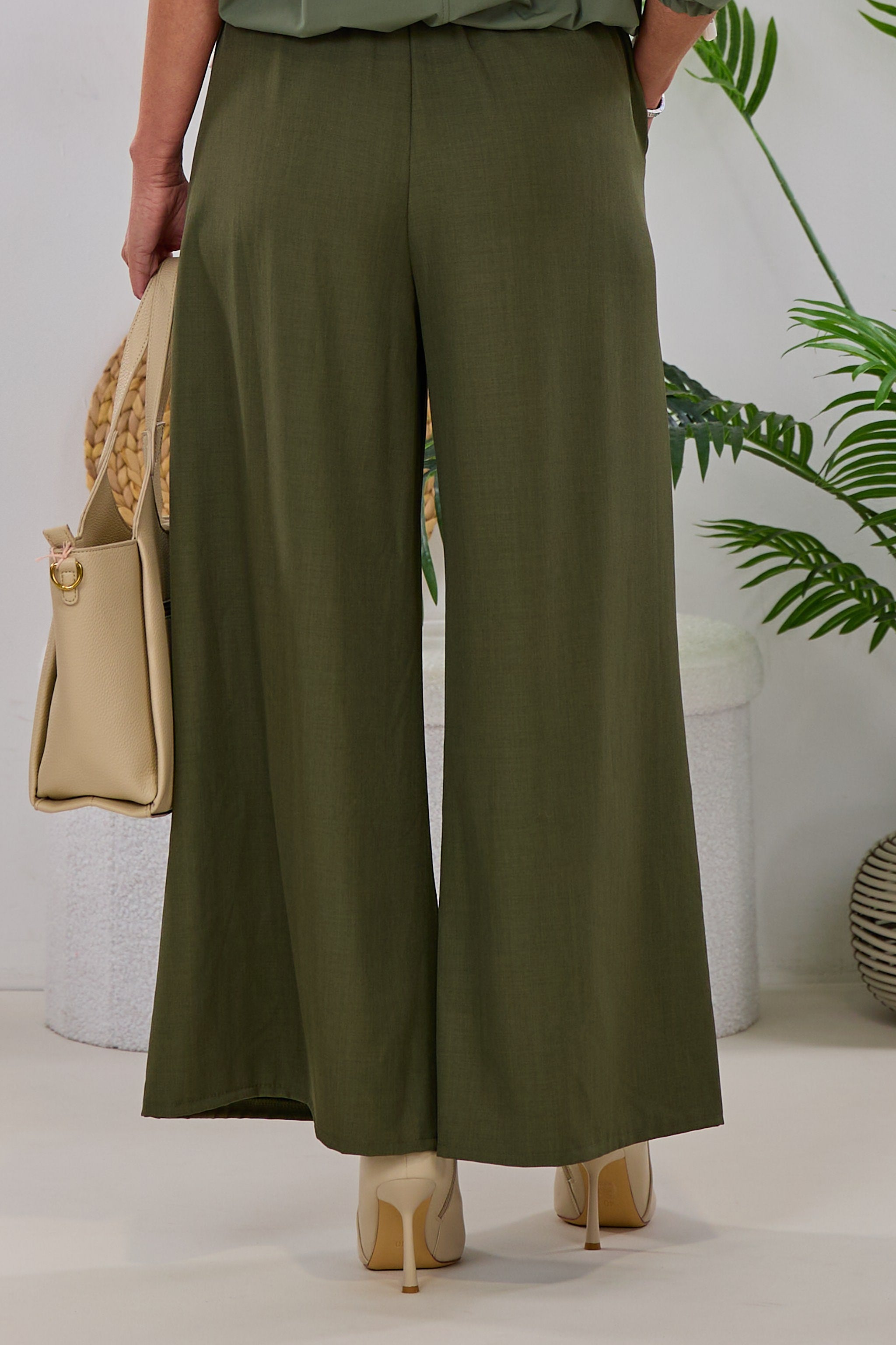 Hosenrock mit gesteppten Falten, khaki