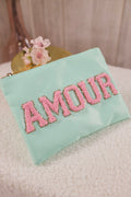 Kosmetiktasche AMOUR, mint-rosa