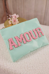 Kosmetiktasche AMOUR, mint-rosa