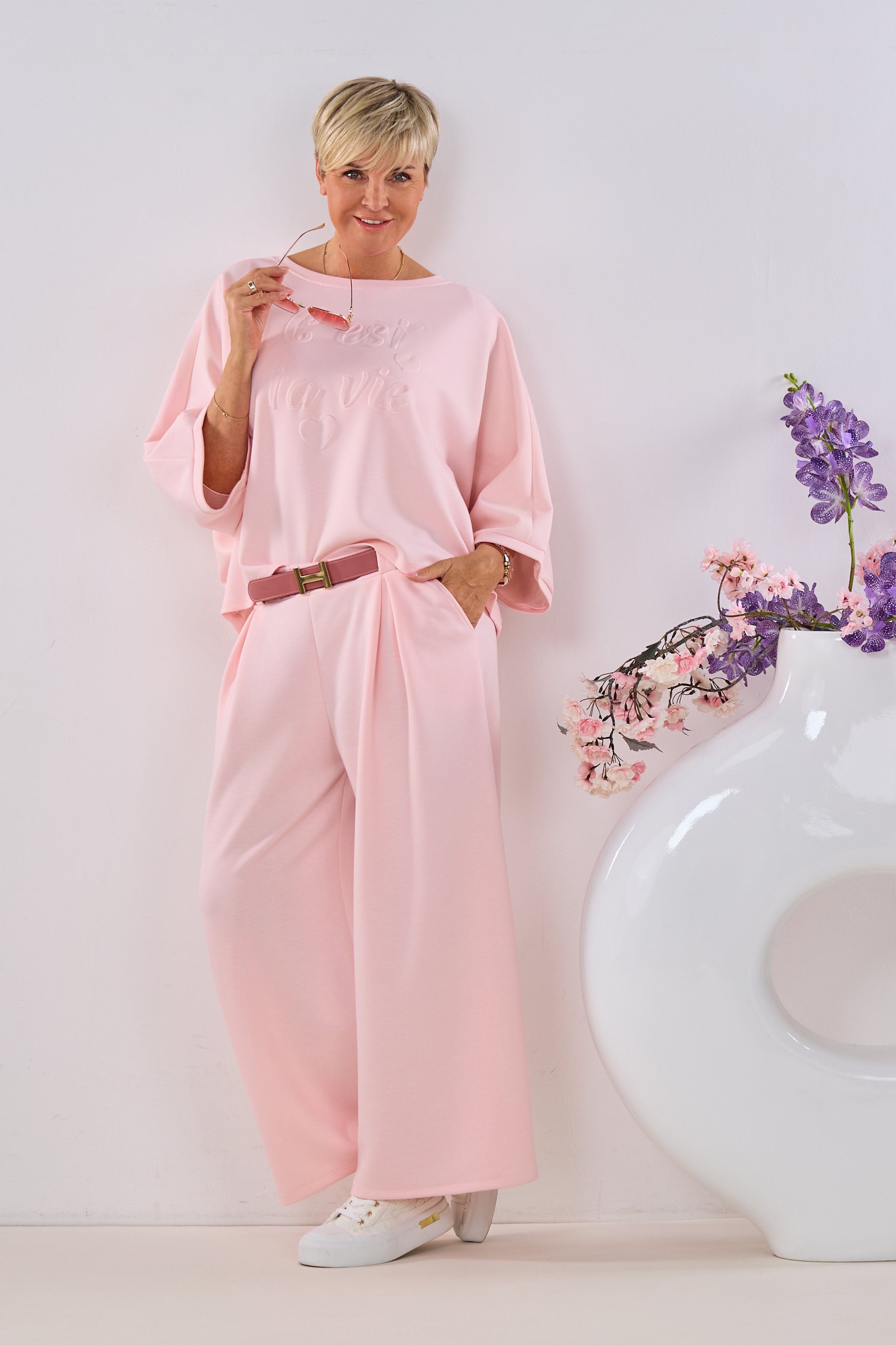 Cozy 2-Teiler c'est la vie, rosé