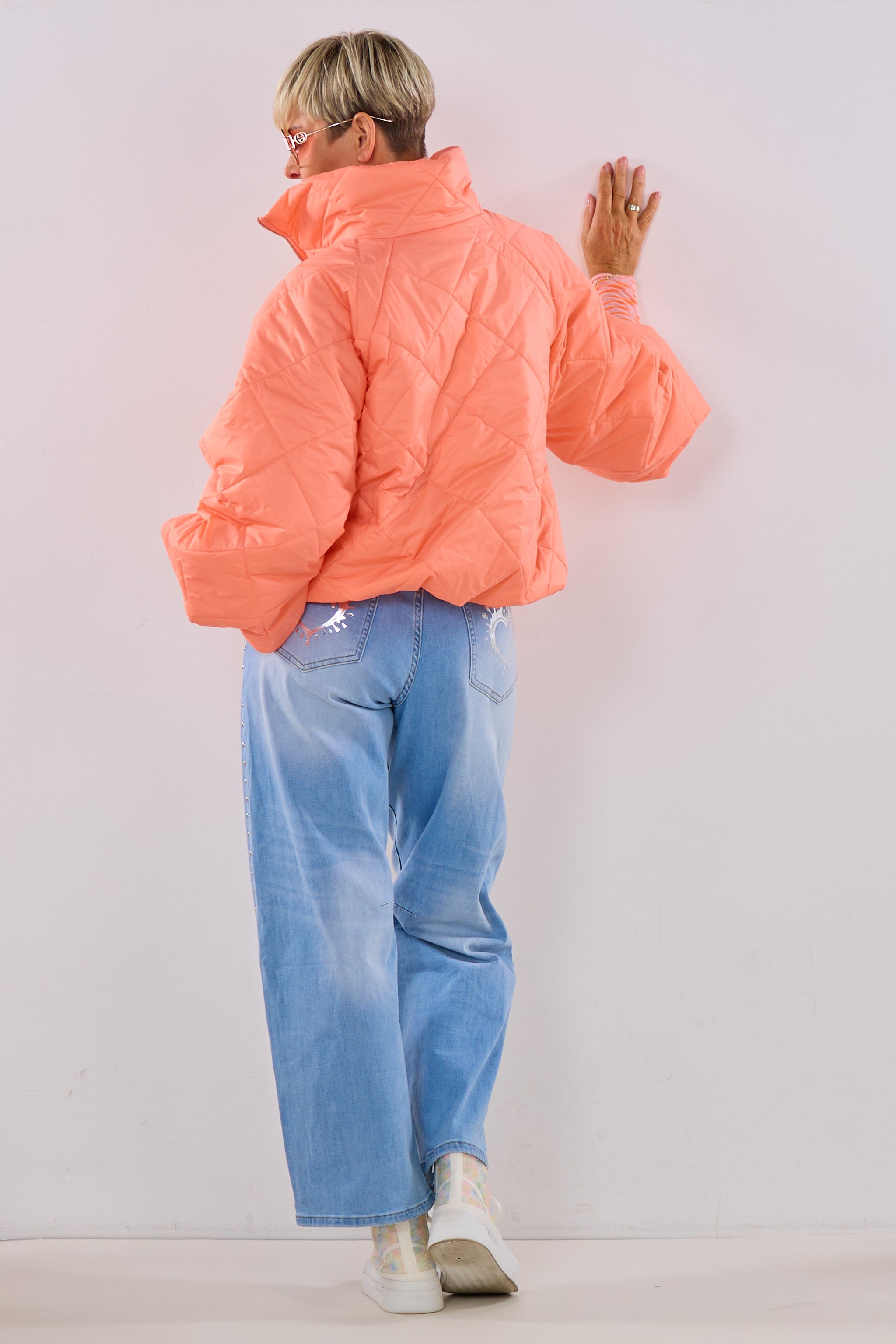 Steppjacke im Balloon-Style, apricot