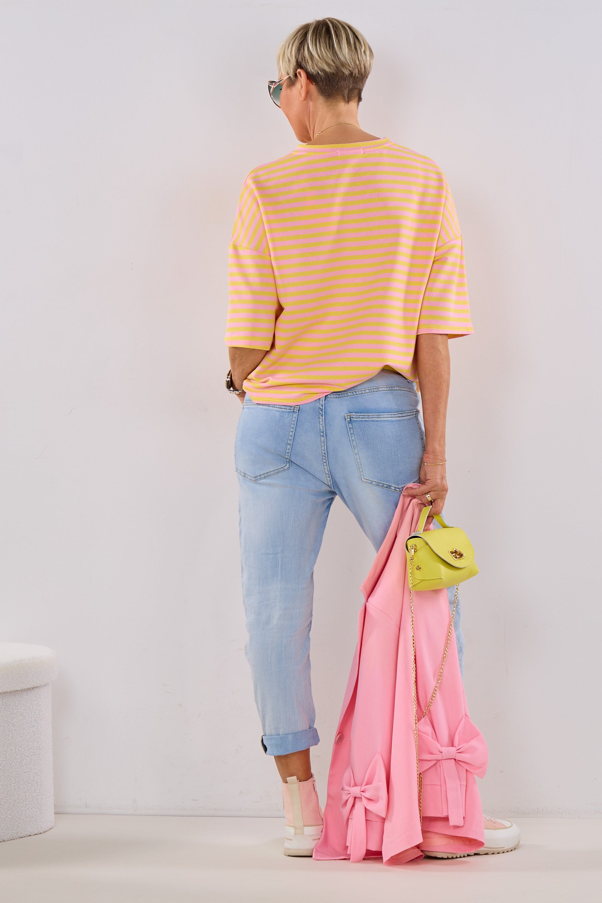 kurzarm Sweaty LOOK MY SMILE, rosa-gelb