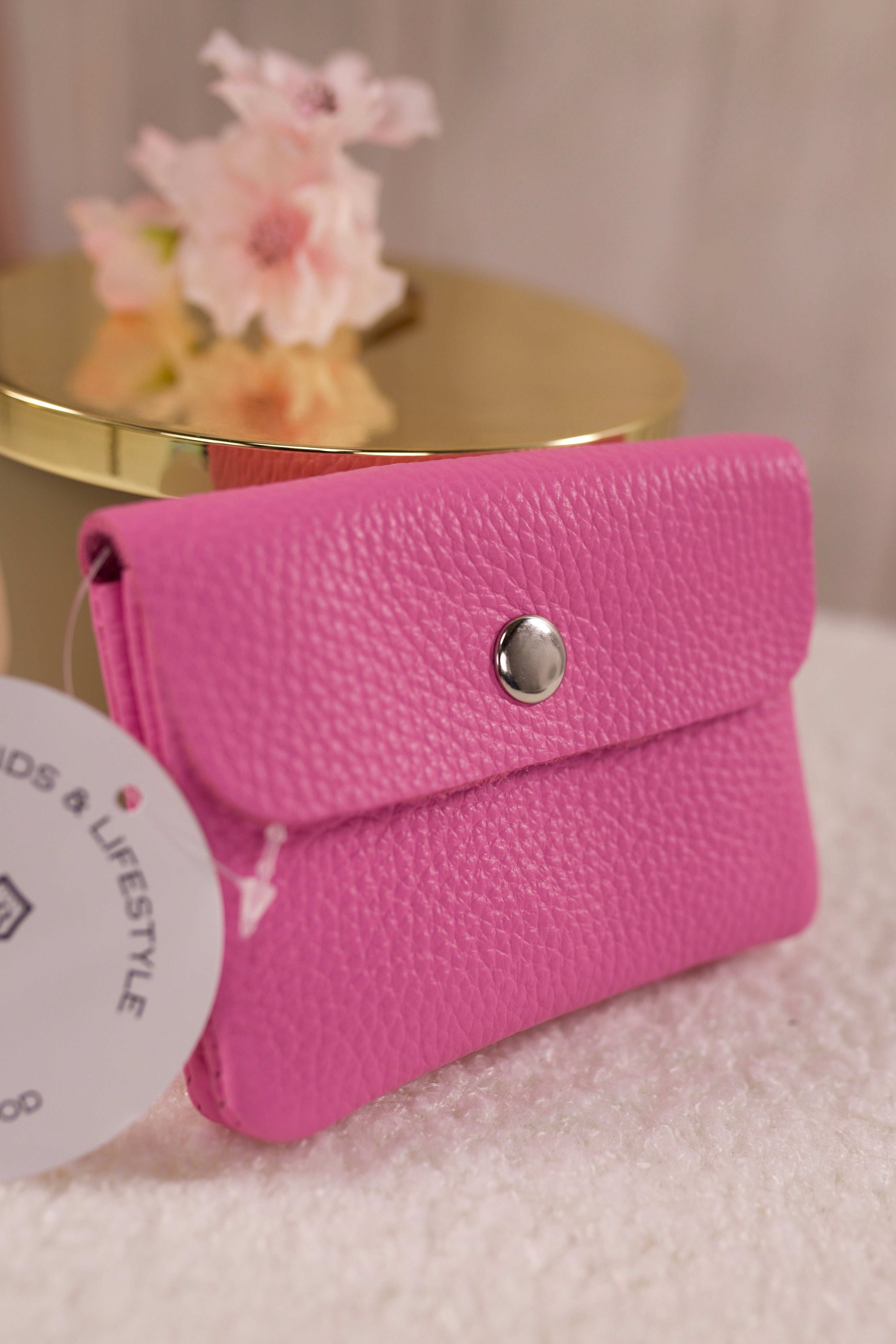 Small genuine leather wallet, pink