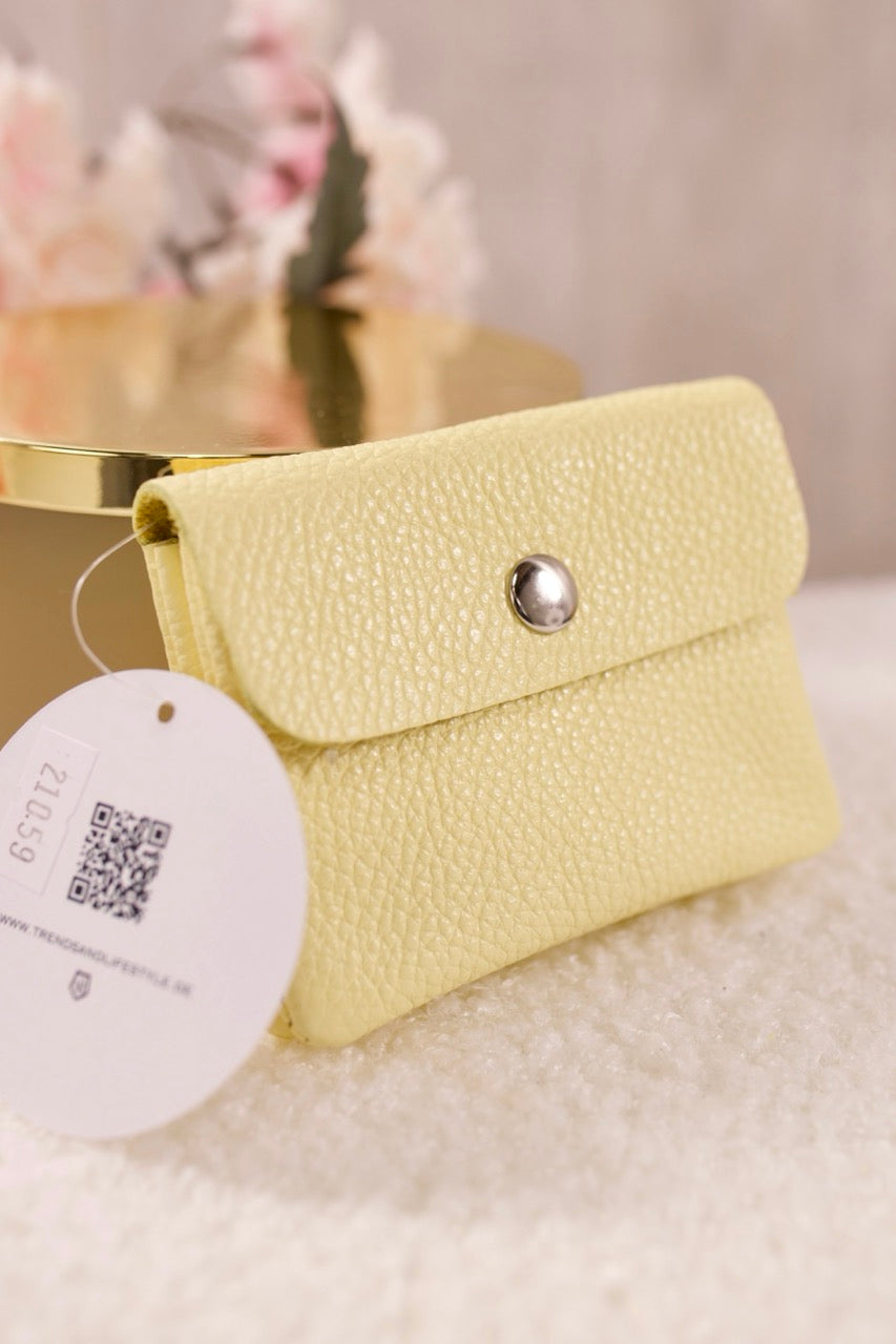 Kleines Echtleder Portemonnaie, hellgelb