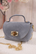 Kleine Wildleder Tasche, blau