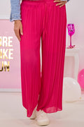 Plissée Hose mit elastischem Bund, beere