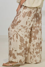 schimmernde Musselin Hose, taupe-creme