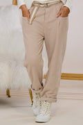 Joggpants mit Gürtel, beige